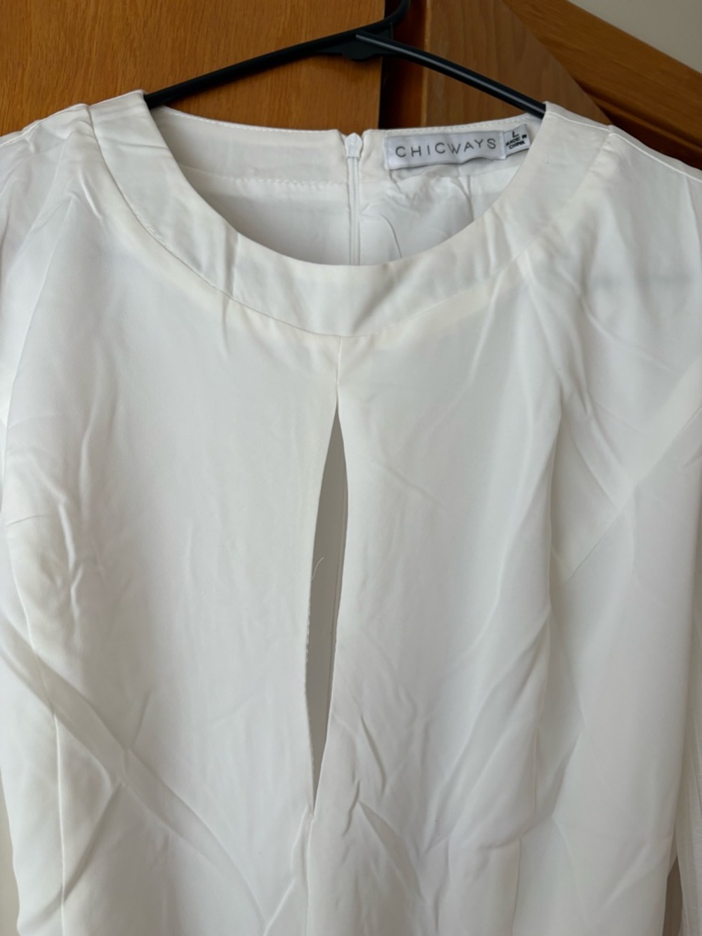 Chicways Ivory Long-Sleeve Belted Jumpsuit - Never Worn - Picture 3 of 11